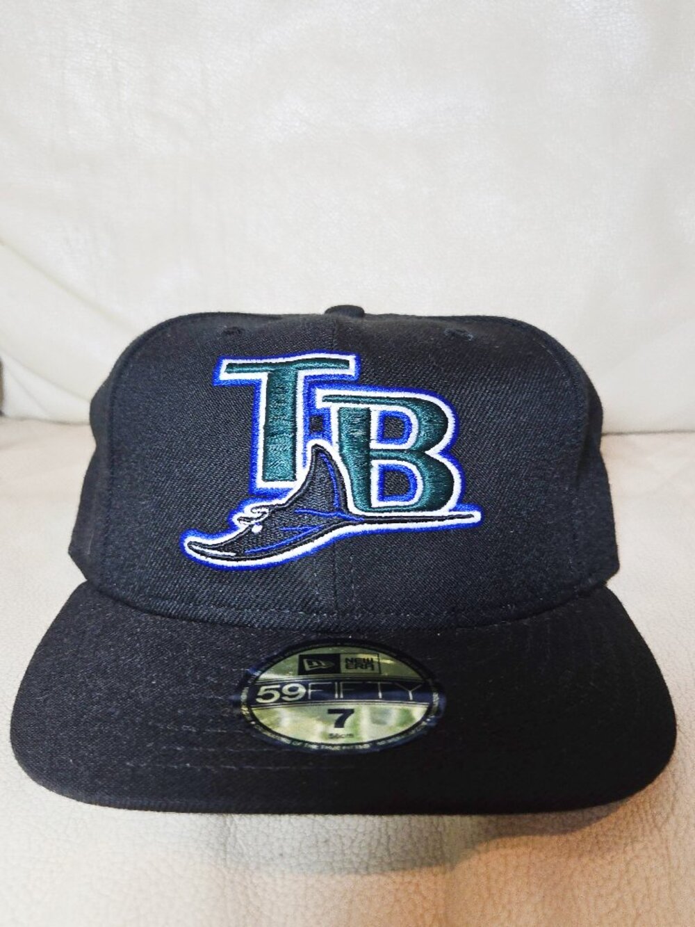 ⚾ Vintage Y2K Black New Era 59FIFTY Tampa Bay Devil Rays' Fitted Hat sz 7